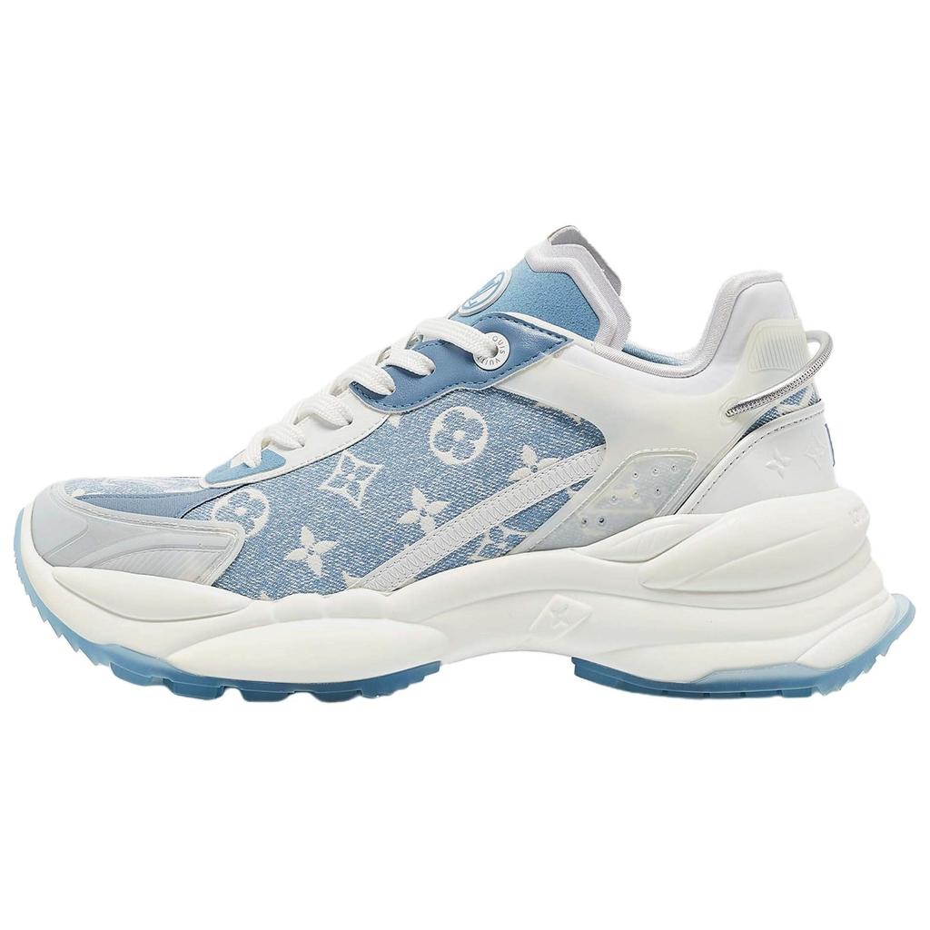 Louis Vuitton Run 55 Sneakers 'Blue Denim Monogram' Women's 1AB39N