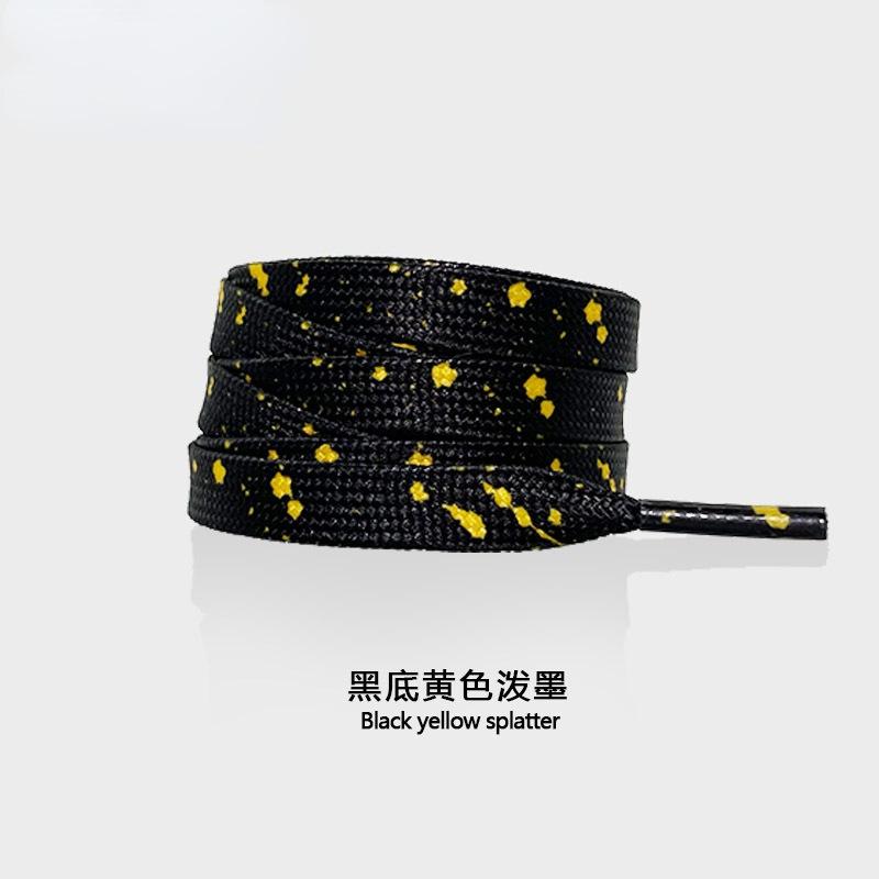 Rainbow Shoelaces for Sneakers Quality Fabric ink Splatter Shoe laces Fashion 0.8cm Flat AF1 Laces for Shoes 100/120/140/160CM