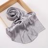 Elegant Women Silk Scarf Satin Solid Flower Wrap Shawl Sunscreen Bandana Hijab Mujer Scarve Pareo Beach Boho Headscarf Sweet New