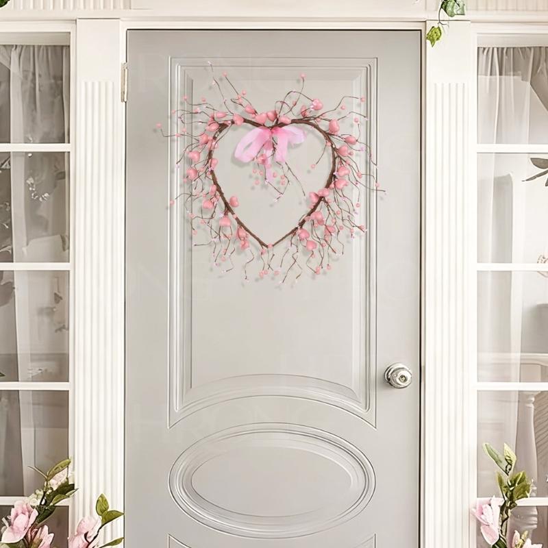 Artificial Heart Berries Wreath For Valentines's Day Decoration Decorative Garland Wedding Window Table Centerpieces