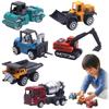 Ideamall Mini Excavator Toy Vehicle Set 6 Pieces for Sandbox Play Age 6 and Up