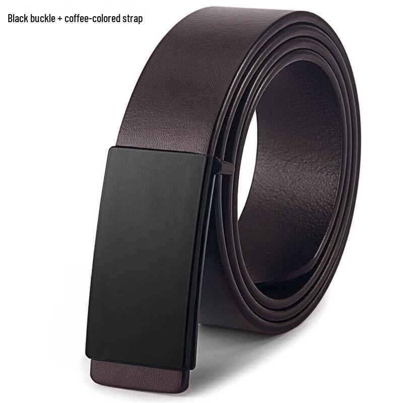 KCOLM Men s Genuine Leather Belt with Smooth Buckle