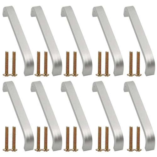 

YFFSFDC 96mm Wheelbase Door Handles for Cupboards, Cabinets, and Drawers, Aluminum Alloy, 10-Piece Set with 20 Screws
