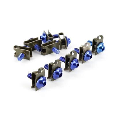 10PCS/SET Motorcycle Shell Screw 5mm M5 Aluminium Fairing Bolts Fastener Clip Screw Spring Nuts Motorcycle Accessories Universal