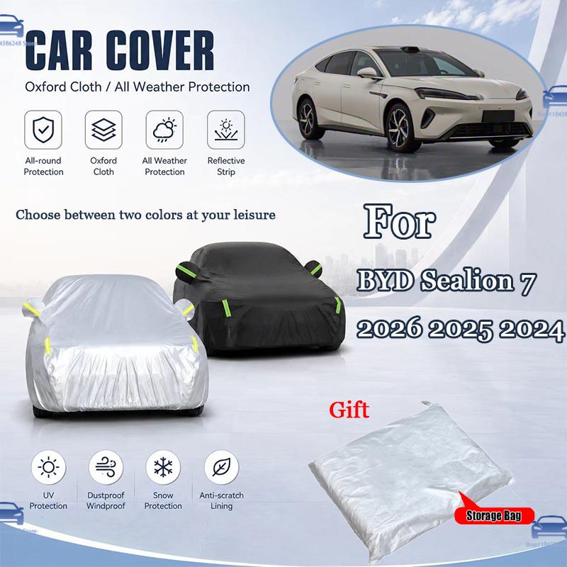 Para BYD Sealion 7 2026 2025 2024 Funda de Coche Oxford para Todo Clima Protección Exterior Reflectante a Prueba de Nieve Polvo Rayos UV
