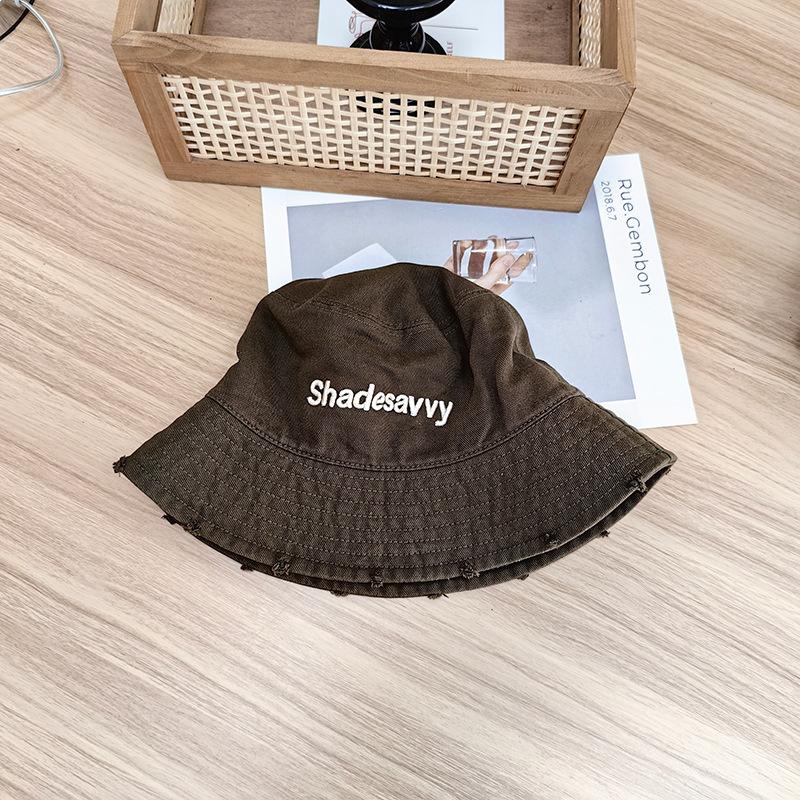 

Cotton Fisherman Letters Hat N Lady Personality Broken Edge Hipster Hat Visor Travel Coffee