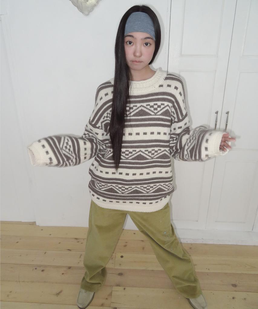FUNFROMFUN Nomad Fair Isle Pullover, Brown