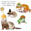 Hamster Hat with Adjustable Strap, Cute Small Animals Hat, Mini Hand Knitted Hats for Small Pets Parrot Bearded Dragon Guinea Pig Bunny (Christmas)