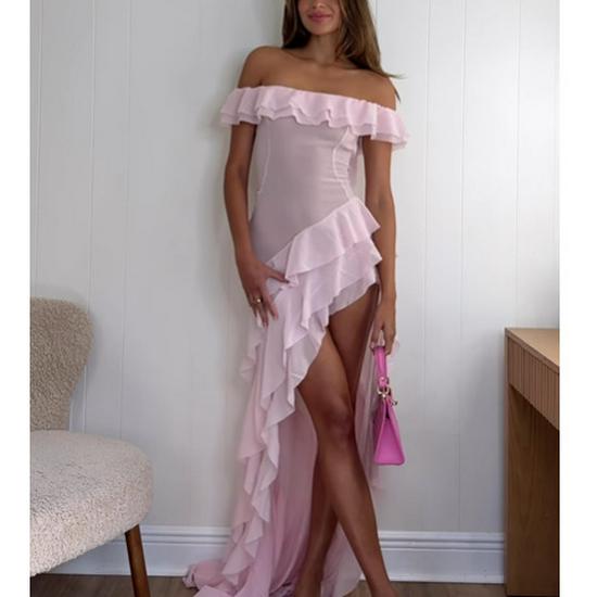 Europäisches & Amerikanisches Sexy Chiffon Ärmelloses Rückenfreies Kleid - Socialite Stil