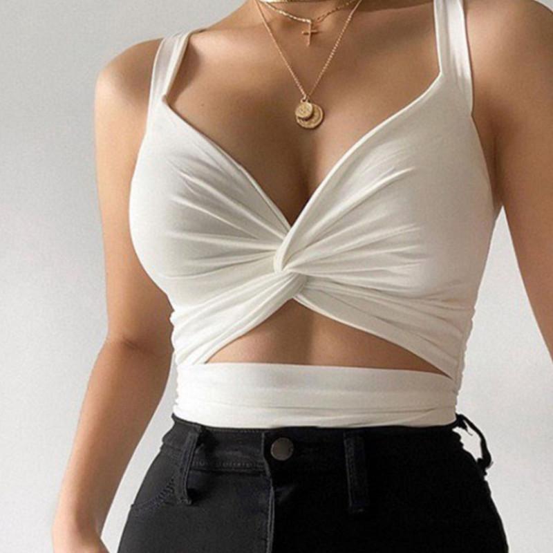 Y2K European and American Spicy Girl Sexy Sleeveless Short Women's Tank Top Casual Black and White Top