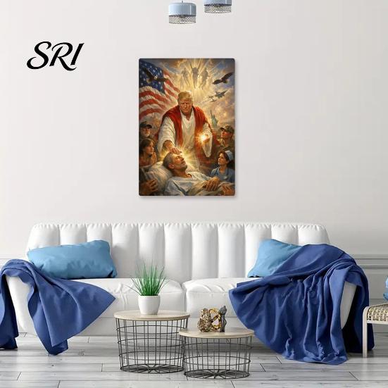 Detailed Canvas Poster President Jesus Wall Art Vintage Style Quirky Bathroom Decor Decorative Painting for Living Room Bedroom Corridor Long Lasting