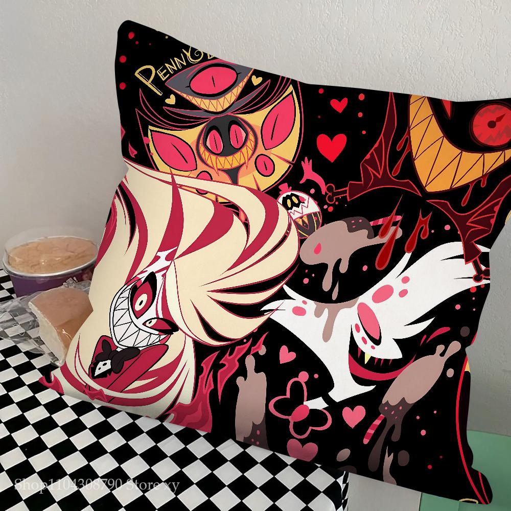 Anime H-Hazbin H-Hotels Pillow Case Square Pillow Bedroom Sofa Leisure Comfort Cushion Car Living Room Home Decoration