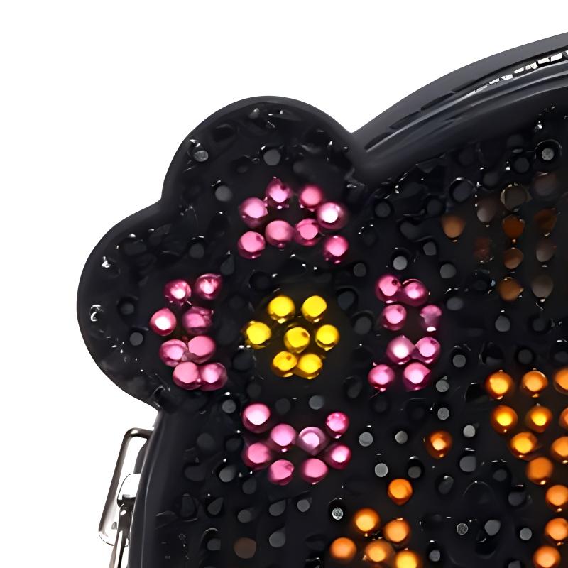 A Bathing Ape Diamond Cartoon Monkey Chain Round Bag Women Shoulder Bag Black 0ZXBGW004902O