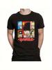 2026 New Year Mens MASHLE Anime Tshirt  Black Retro Comic Pattern Short Sleeve Shirt with MASHLE Logo Print