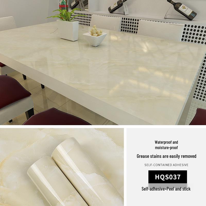 Waterproof, Oil-Proof Marble Self-Adhesive Wallpaper for Bathroom, Kitchen, Living Room, and Toilet Renovation.