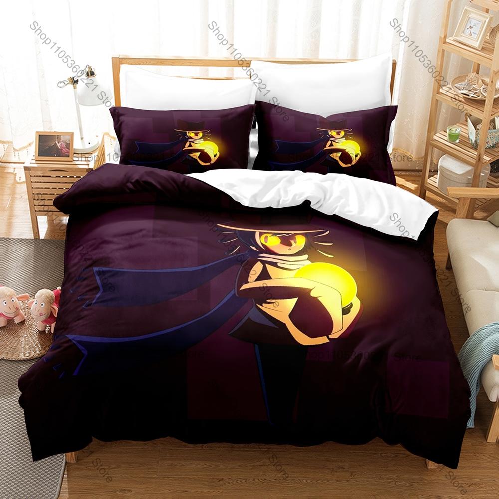 Niko OnesFan Merch Duvet Cover + 2 Pillowcases, Unique Game Art Print Bedding Set Comfortable Textile for Gaming Collectors