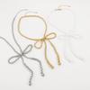 Dames Populair Europees Parel Strik Ketting Voor Dames Licht Luxe Elegante Gelaagde Imitatie Parel Ketting Sieraden