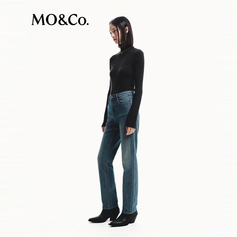 MO&Co. Women's Machine Washable Wool Turtleneck Knit Sweater