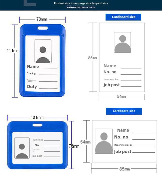 Dwustronny przezroczysty identyfikator z smyczą na karty ID i plakietki z imieniem