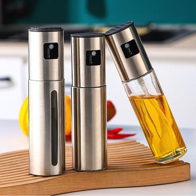 100ml Oil Spray Bottle Stainless Steel Multi-Purpose Olive Oil Sprayer Leak-Proof Adjustable Oil Control