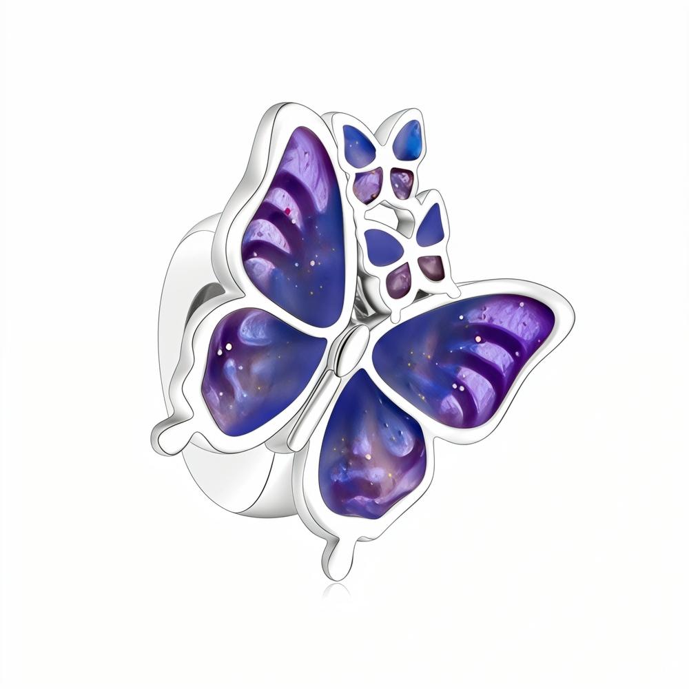 925 Silver Ferris Wheel Beads & Rose & Grapes Dangle Charm Fit Bracelet Boutique Necklace Purple Pendant Gift