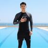 Men's Gray Long-sleeved Swimsuit Suit Set Boys Sunscreen Surfing Adult Anti-embarrassment Swimming Pants