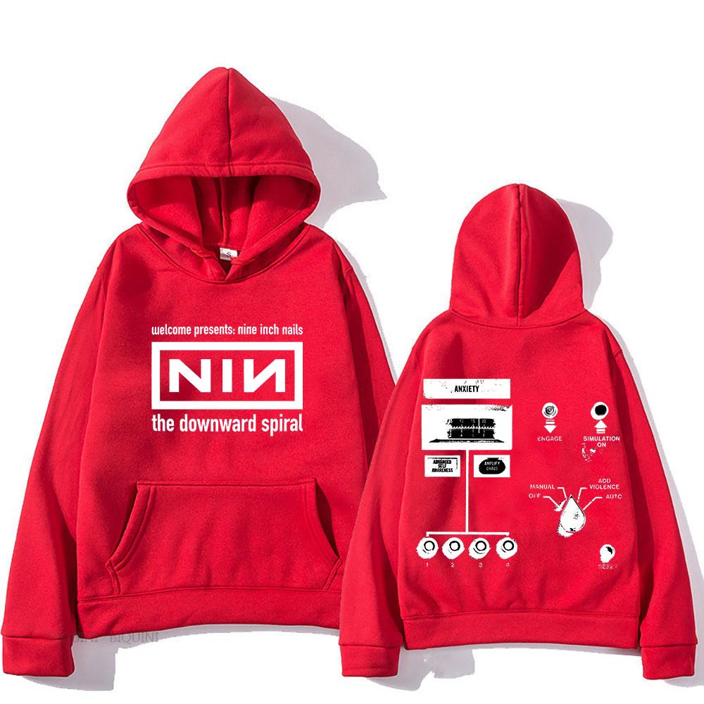 2025 Retro Hooded Nine Inch Nails Confirm Tour Fleece Harajuku Sweatshirt for Autumn/Winter Gothic Clothes Punk Hoody