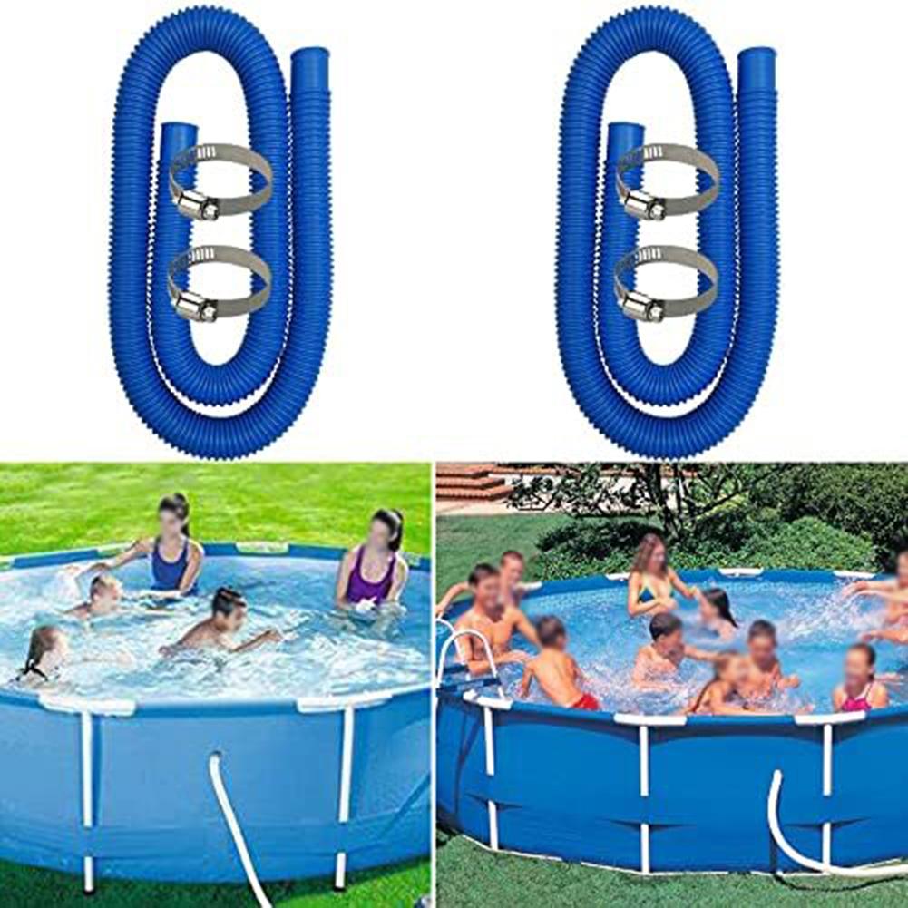 32mm Pool Hose Set With Metal Clips Easy Installation Flexible Leak-Proof Polyethylene For Above Ground Pool Pumps