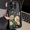 Oil Painting White Rose Flower Silicone Phone Case For iPhone 16 Cases iPhone 11 12 13 14 15 Pro Max XS X 7 8 Plus SE 2020 Cover