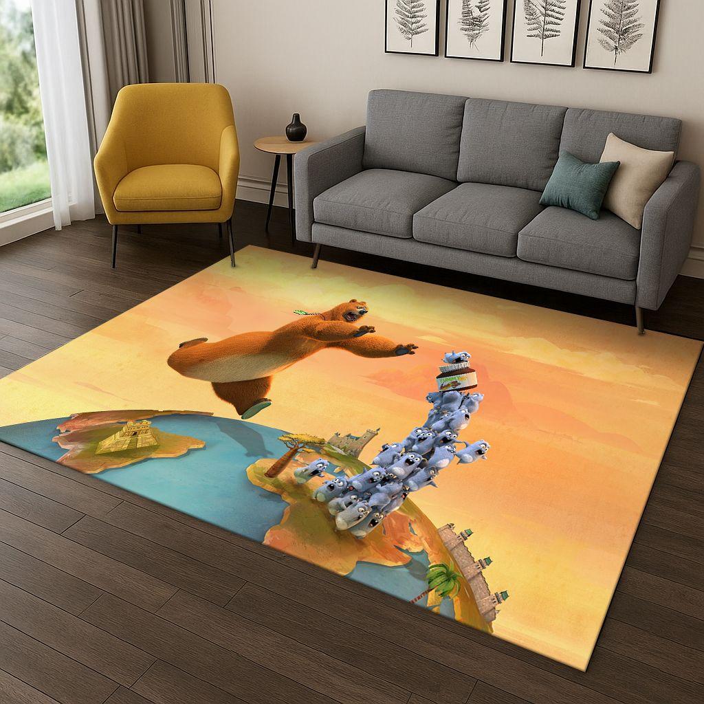 

3D Grizzy and The Lemmings Cartoon Carpet Rug for Bedroom Living Room Sofa Home Decor,kids Game Area Rug Non-slip Floor Mat Gift 40x60cm