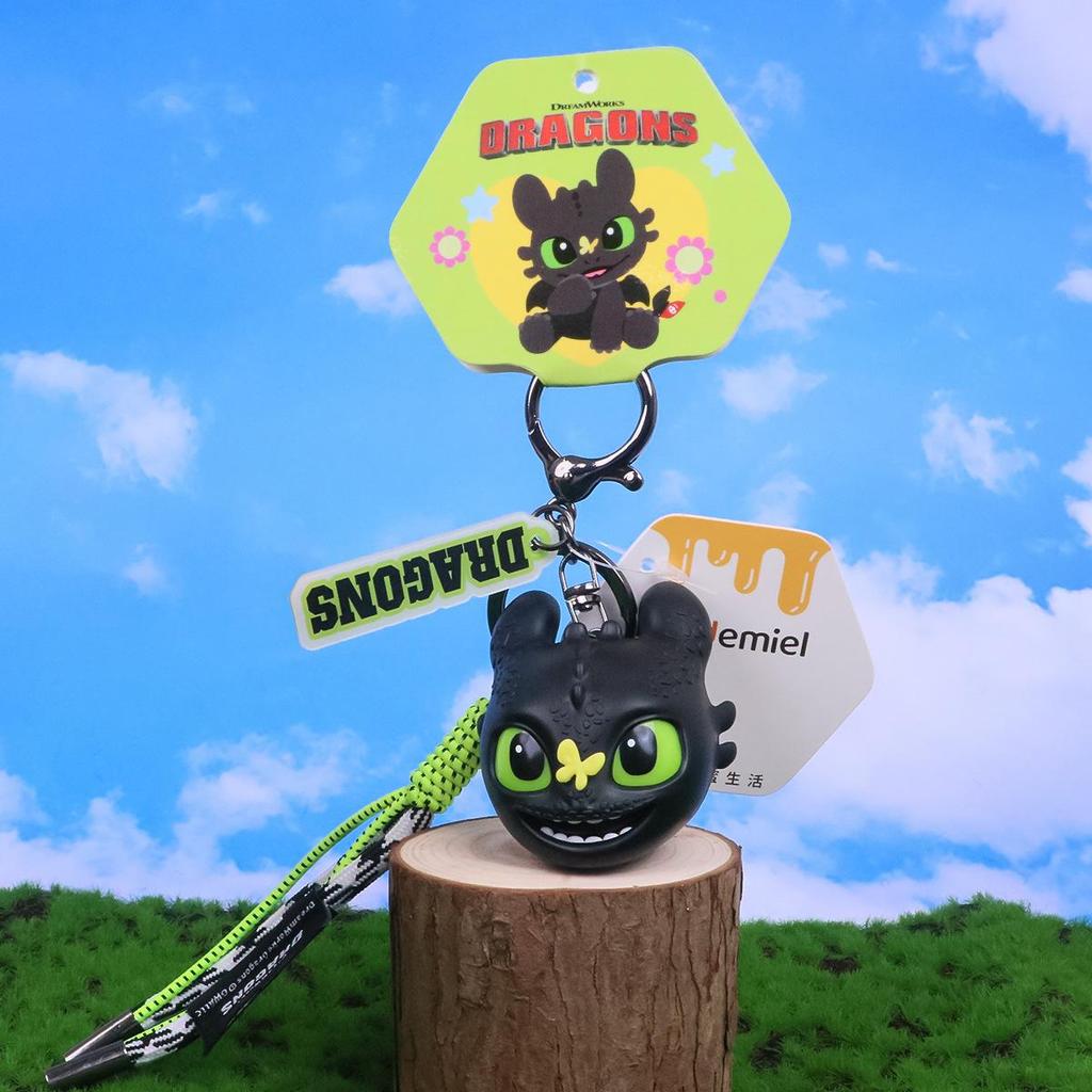 Cute Cartoon Keychain, ABS Material Key Ring with Black Color Design, Funny Key Chains for Women Men