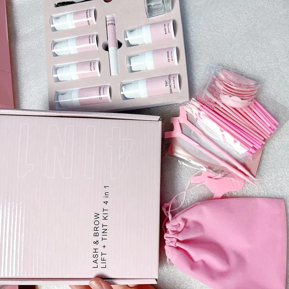 Private Label Keratin Fast Lash Lift Kit Eyelash& Brow Perm Professional Brow Lamination Tint 4 In 1 Brow Lamination Kit