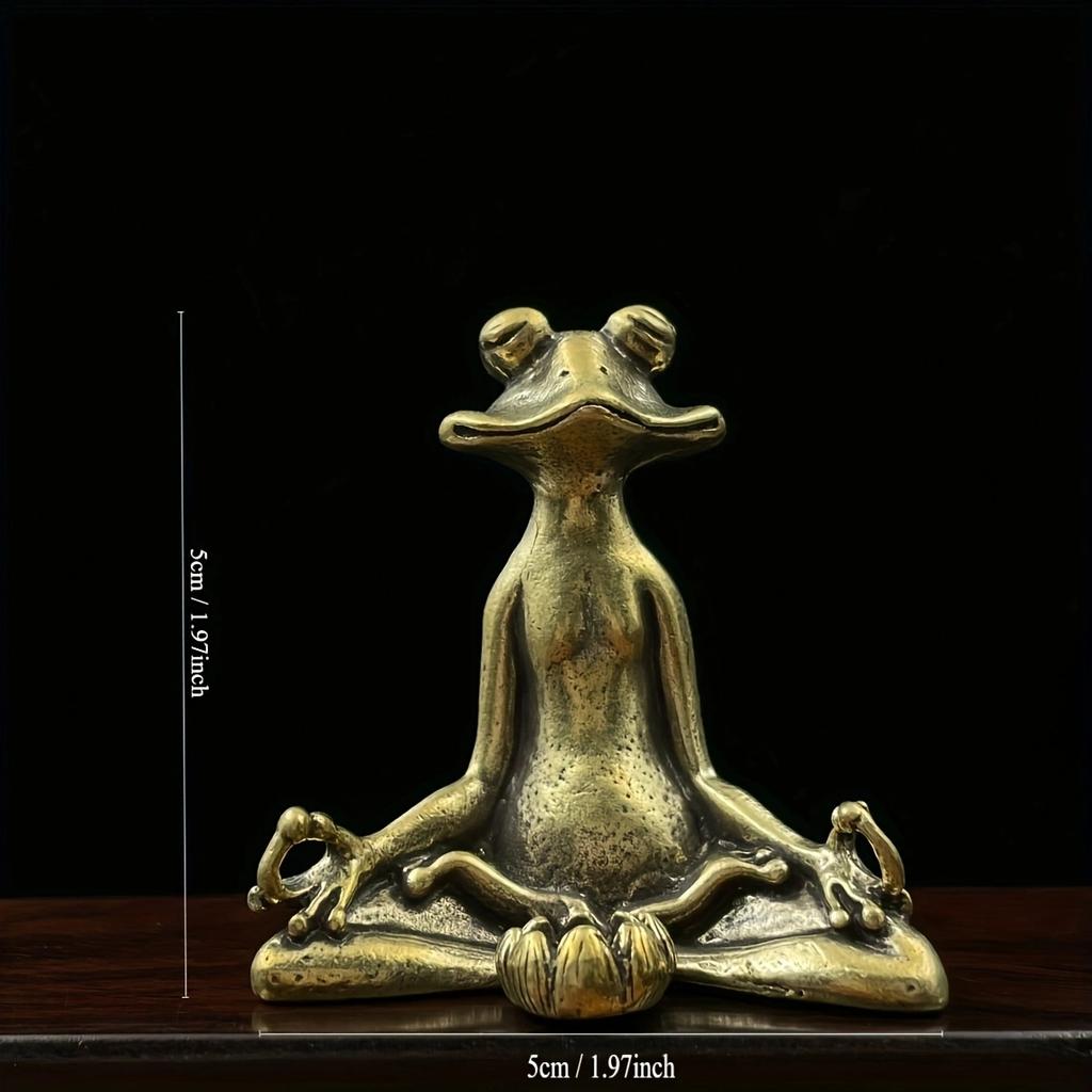Messing-Meditationsfrosch-Räucherstäbchenhalter, Desktop-Ornament, Meditationsfrosch-Räucherstäbchenhalter