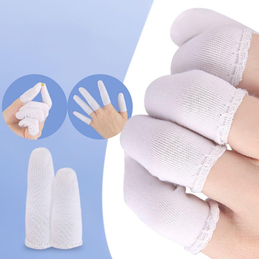 

Белые защитные накладки на пальцы. Рукава на пальцы из эластичного хлопка. Новые хлопковые напальчники на палец.