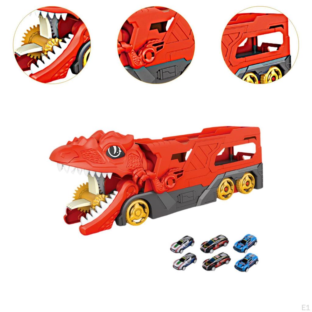 Dinossauro Hauler Track Toy Educacional para Meninos, Engraçado Transforma-se em Dino Idades 3 Anos