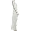 Women's White Ruffled High Low Maxi Dress Sexy V-Neck Spaghetti Strap Backless Bodycon Party Dress