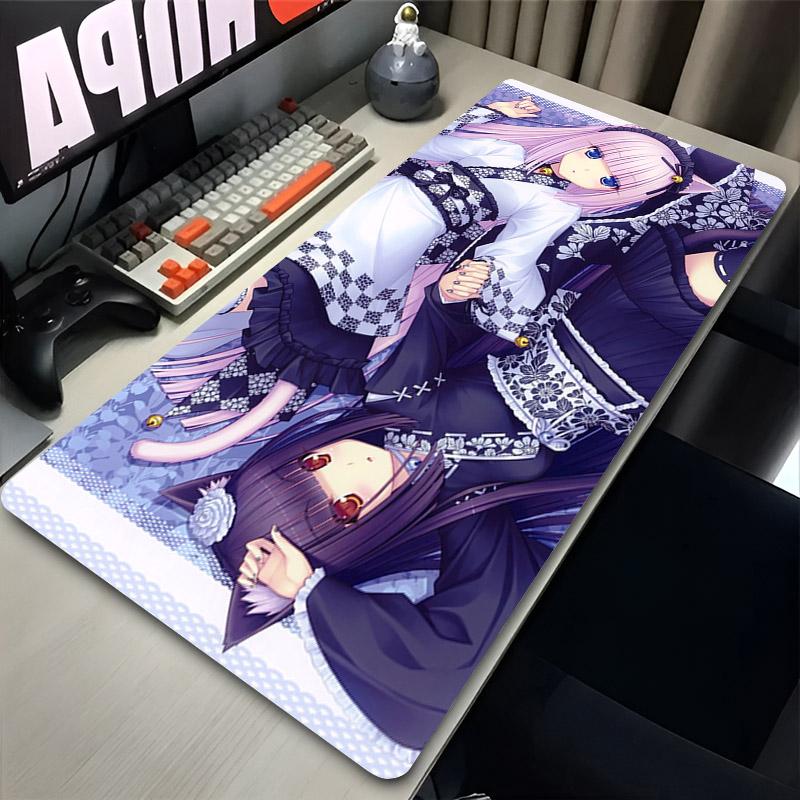 C-Chocola-N-Nekopara Mousepad Anime Girl Pink Desk Mat Keyboard Accessories Gaming Mouse Pad Laptop Extended Office Carpet Mats