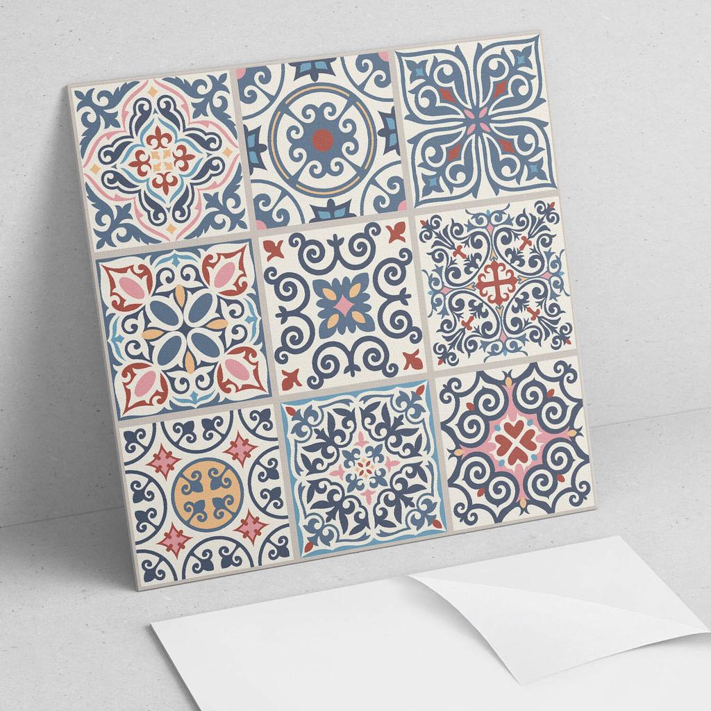 Dekoracyjne Kafelki Winylowe Na Ścianę Z Nadrukiem Wzory W Stylu Mozaiki 20X20X20 Cm