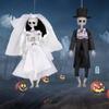 Halloween Decorations Outdoor Hanging Bride Groom Skeleton Poseable Hanging Skull Scary Room Pendant Yard Decors