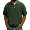 Men's  Collar Buttoned Casual Loose-fitting Pullover Short-sleeved Shirt