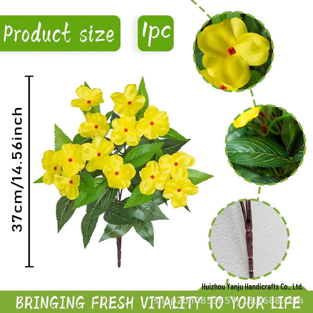 Spring Balsam Artificial Flower Bunch for Home and Outdoor Decor