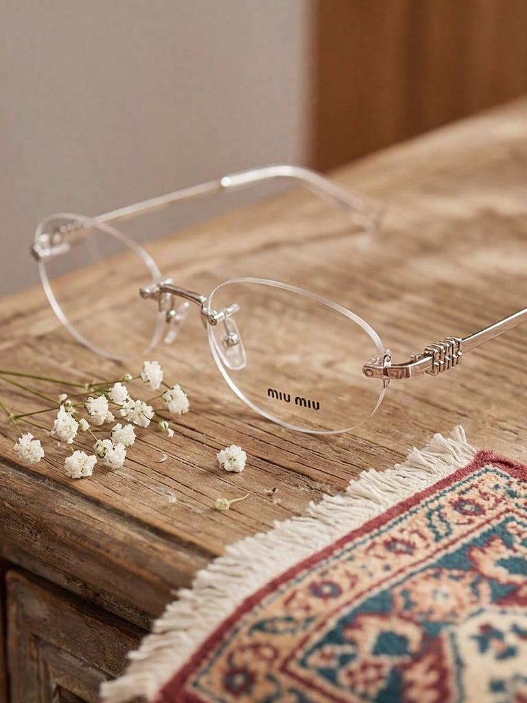 Miu Miu MU53WV Rimless Eyeglasses - Clear Optical Frames for Women
