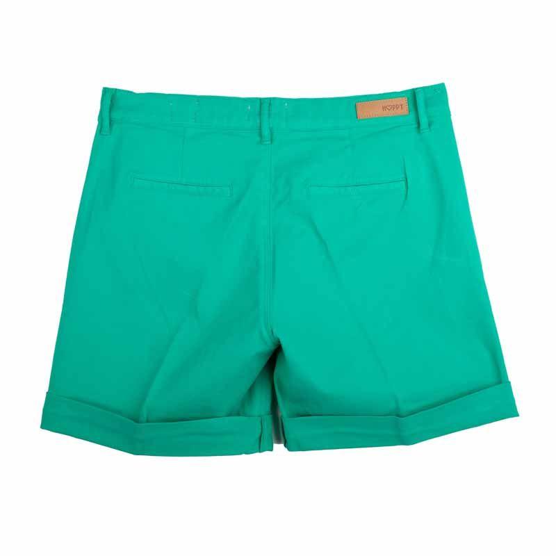 Canvas Pleated Shorts with Hems Woman HAPPY