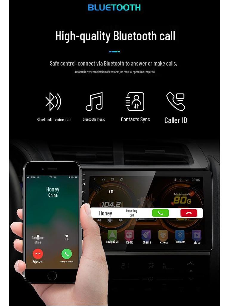 Upgraded Central Control Display with Large Screen Navigation for 2008-2013 Hyundai Rohens Models