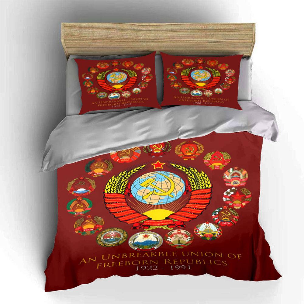 Sickle, Hammer, Star Emblems. Bedding Sets Duvet Cover Sets Duvet Covers Pillowcases(1* Duvet Cover 2* Pillowcases Without Duvet Insert)