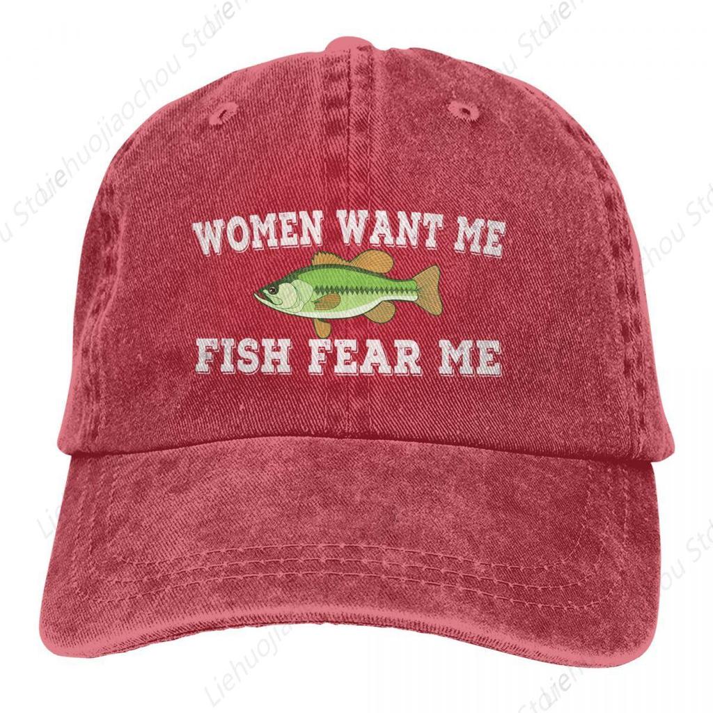 Ženy mě chtějí Ryby se mě bojí Ženy mě milují Ryby se mě bojí Rybaření Táta citáty Sarkastické vtipy Baseballové čepice Peaked Cap Meme Klobouky