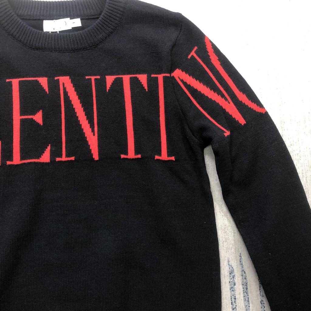 Zimowy Modny Sweter z Dzianiny Wełnianej w Europejskim Stylu: Długi rękaw, Okrągły dekolt, Żakard z literami