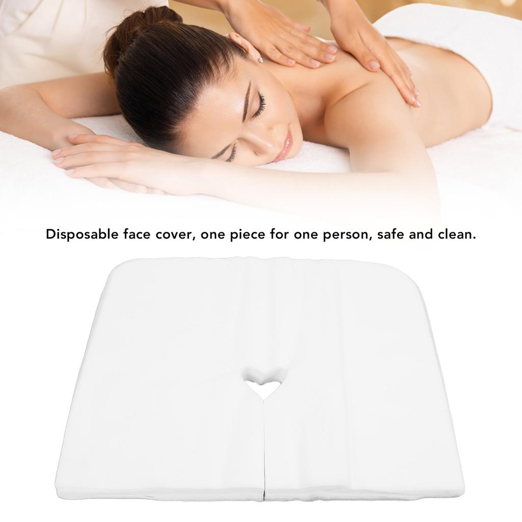 200Pcs Massage Face Cover Disposable Comfortable Headrest Covers Fabric White for Home Salon