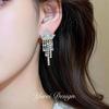 18k Gold Plated Star Tassel Zirconia Ear Clip Earrings: Fashionable and Elegant Design for Women