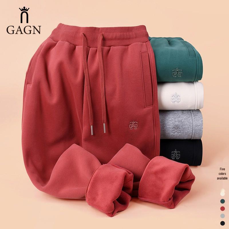2025 Stylish Simple Nine-Point Fleece-Lined Loose Pants for Petite Women